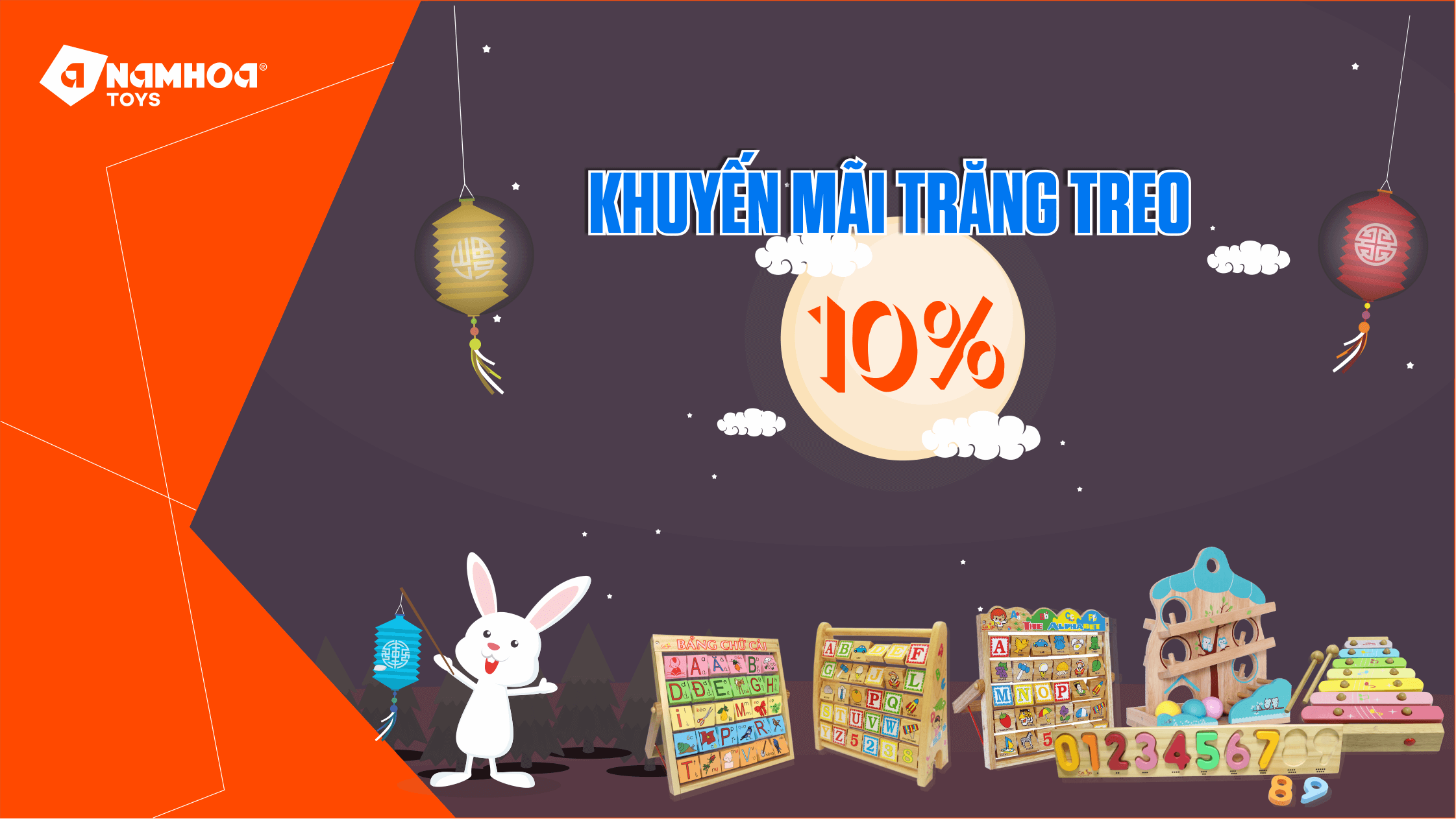 KHUYẾN MÃI TRĂNG TREO - ĐỒ CHƠI GỖ NAM HOA ƯU ĐÃI 10%