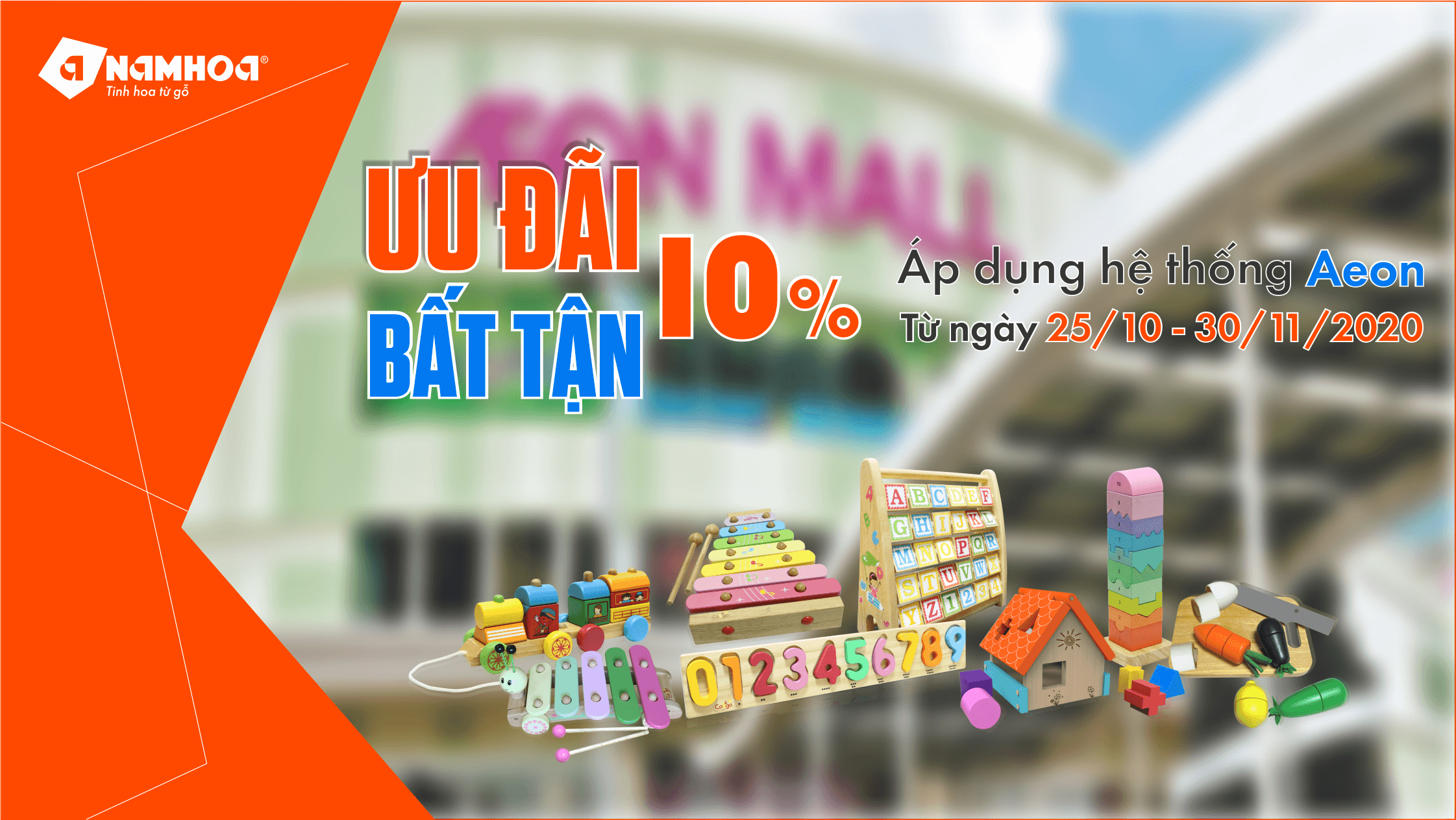 ƯU ĐÃI BẤT TẬN - ĐỒ CHƠI GỖ NAM HOA GIẢM GIÁ 10%